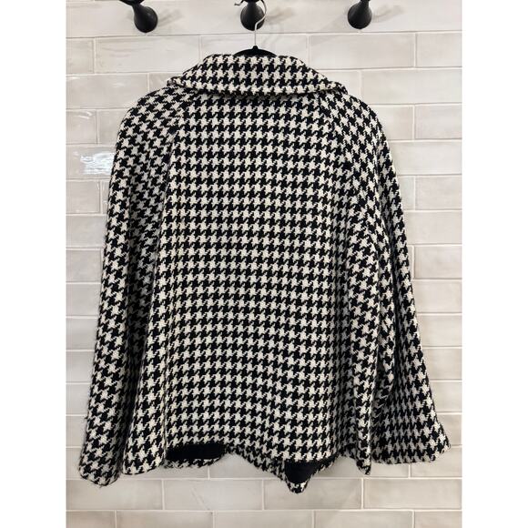 Rafaella Woman Houndstooth Wool Blend 16W Black White Jacket - Picture 3 of 7